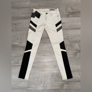 rag & bone - Winter White Lambs Leather Side Combo Jeans